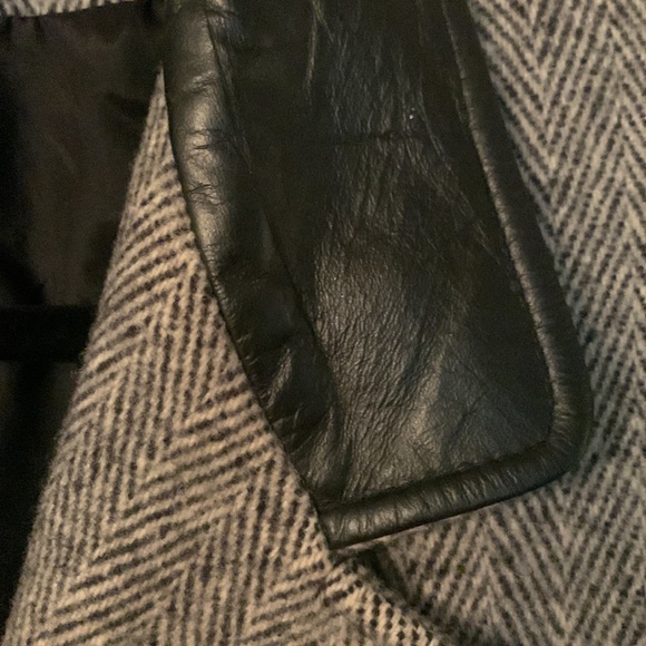 Vintage coat black and white tweed Sz Small Medium 80’s 90’s double-breasted 4 6 - Picture 7 of 13